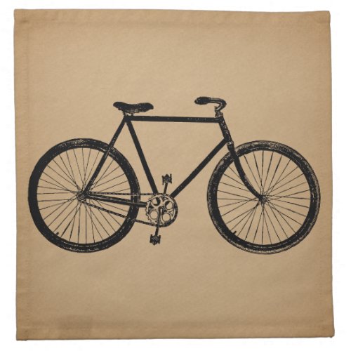 Bicycle Bike Illustration Vintage Brown Cycling Cloth Napkin