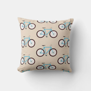 Bicycle Bike Pattern  Throw Pillow