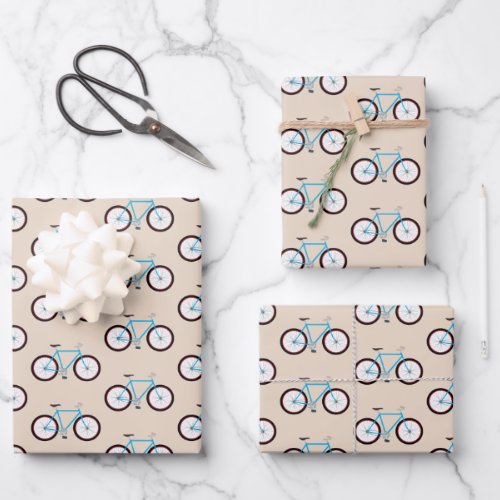 Bicycle Bike Pattern  Wrapping Paper Sheets