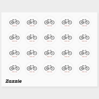 Bicycle Bike Personalized Ride On Template Classic Round Sticker | Zazzle