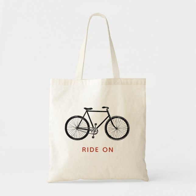 Bicycle Bike Personalized Ride On Tote Bag (Front)