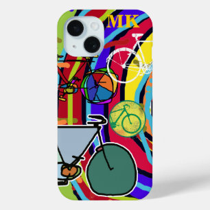 Bicycle bikes cyclist cool colorful iPhone 15 case