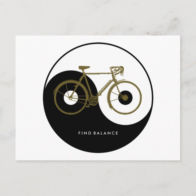 bicycle - biking + bike postcard (Front)