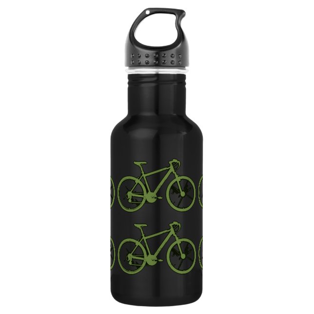 bicycle - biking + bike stainless steel water bottle (Front)