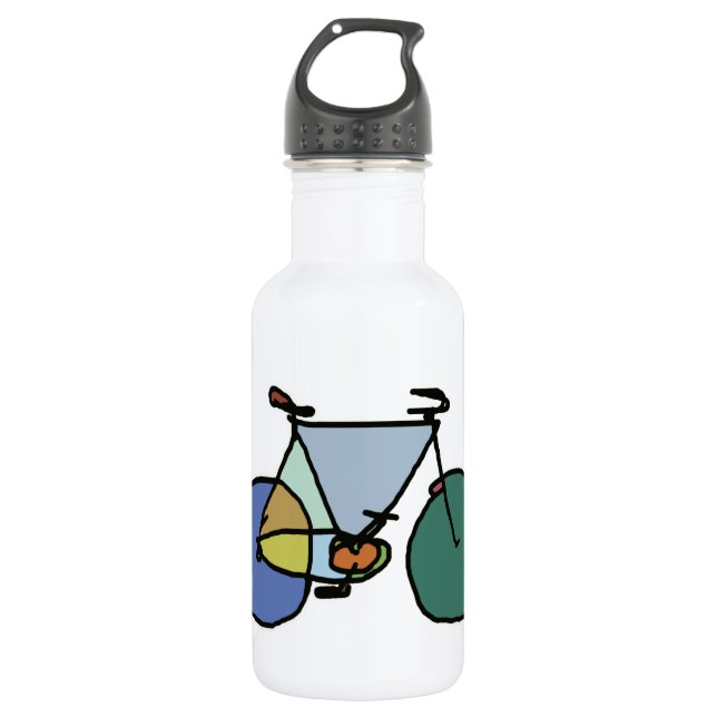 bicycle - biking + bike water bottle (Front)