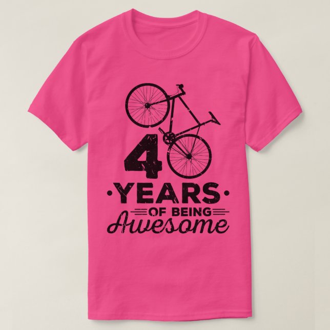 Bicycle Biking Men Women 40th Birthday Cyclist T-Shirt (Design Front)