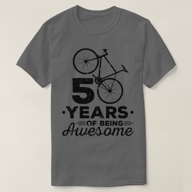 Bicycle Biking Men Women 50th Birthday Cyclist T-Shirt (Design Front)