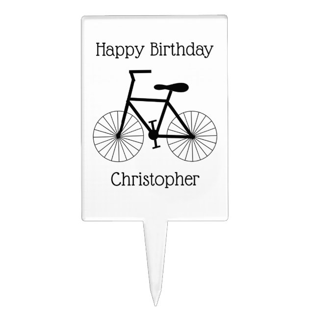 Bicycle Birthday Cake Topper (Front)