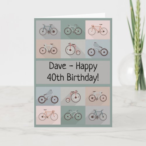 Bicycle Birthday Card Man Male Boy