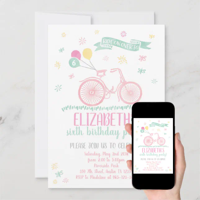 Bicycle Birthday Invitation, or Any Bike Event Invitation | Zazzle