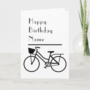 Bicycle Black and White Minimal Birthday Card