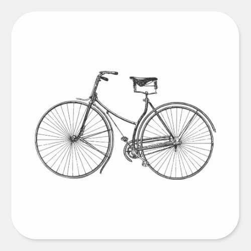 Bicycle black  white illustration sticker