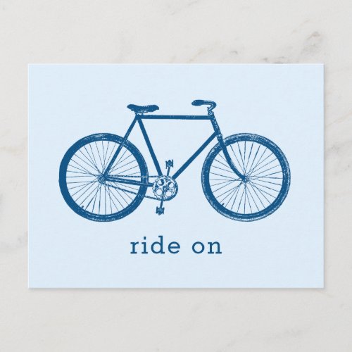 Bicycle blue bike postcard