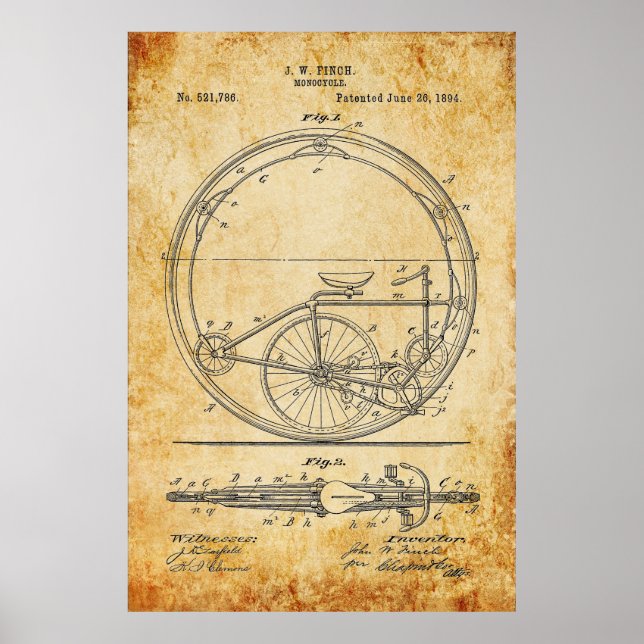 Bicycle Blueprint Poster (Front)