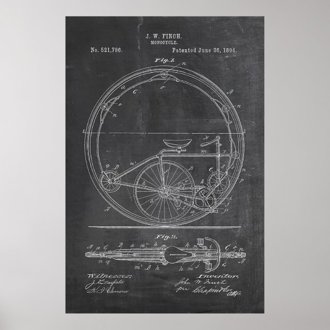 Bicycle Blueprint Poster (Front)