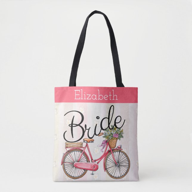 Bicycle Bride Custom Tote Bag (Front)
