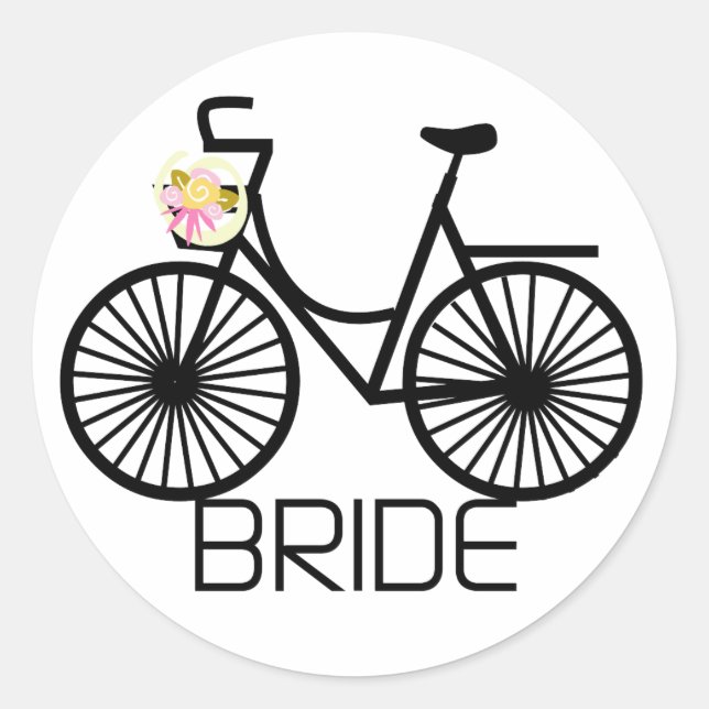 Bicycle Bride Tshirts and Gifts Classic Round Sticker (Front)