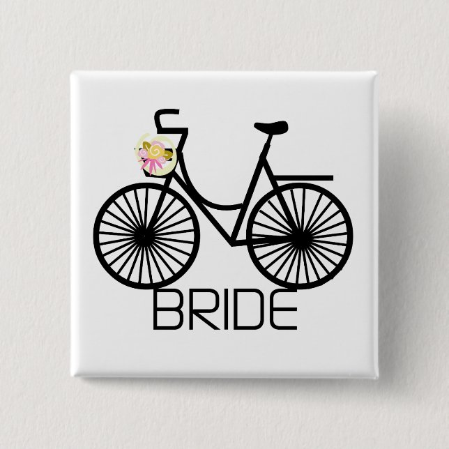 Bicycle Bride Tshirts and Gifts Pinback Button (Front)