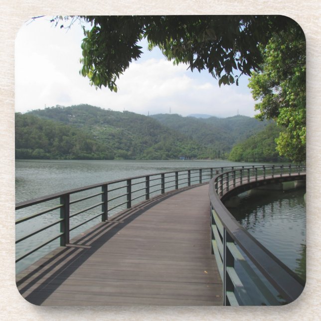 Bicycle Bridge Over Water Beverage Coaster (Front)