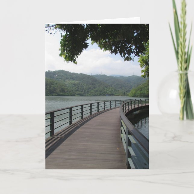 Bicycle Bridge Over Water Card (Front)