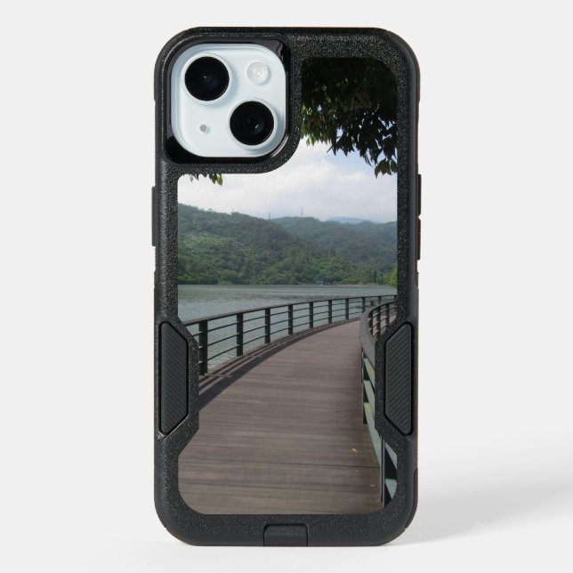 Bicycle Bridge Over Water iPhone 15 Case (Back)