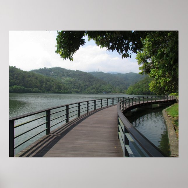 Bicycle Bridge Over Water Poster (Front)