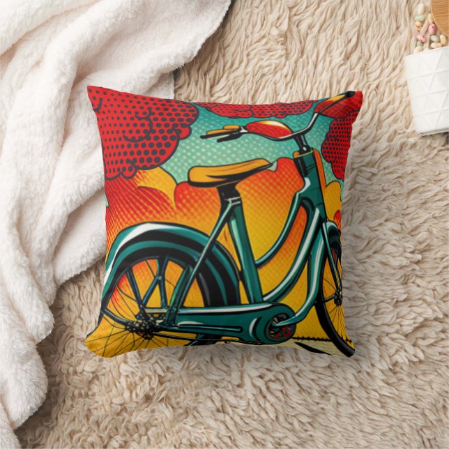 Bicycle Brilliance Throw Pillow (Blanket)