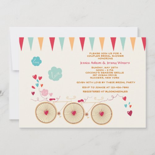 Bicycle Built for Two Invitation