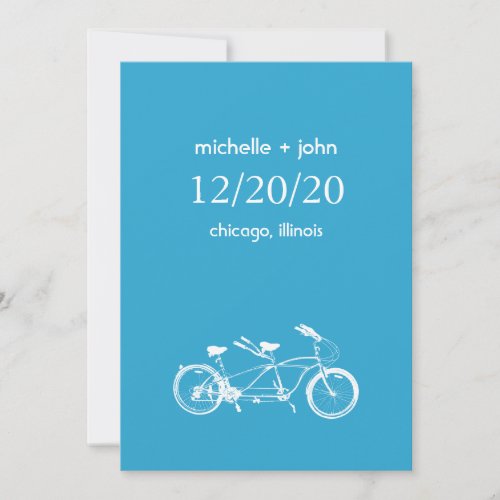 Bicycle Built For Two Save The Date (Blue)