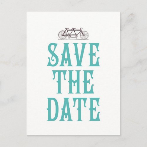 Bicycle Built For Two Save the Date Postcard