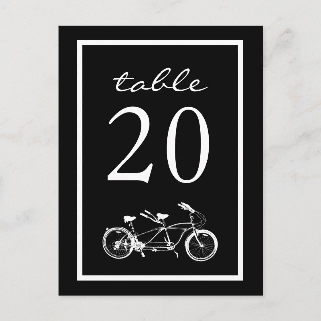 Bicycle Built For Two Table Numbers (Black) (Front)
