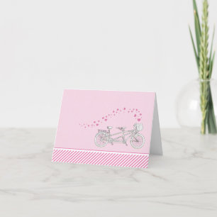 Bicycle Built For Two Tandem Bicycle Basket Thank You Card