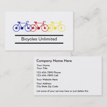 Bicycle Business Cards | Zazzle