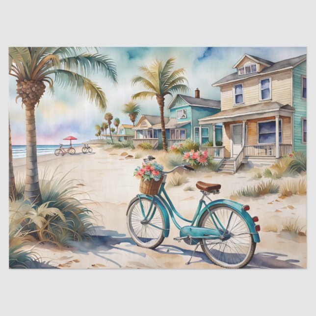 Bicycle by the Beach Tissue Paper (Front)