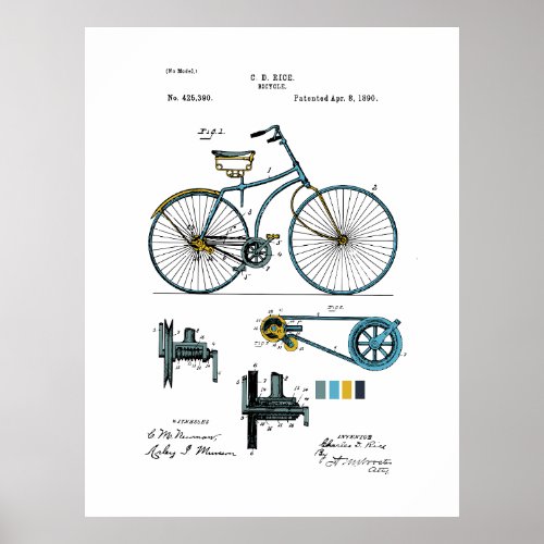 Bicycle _ CD Rice Patent _ Colored Poster