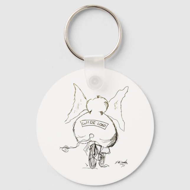 Bicycle Cartoon 1078 Keychain (Front)
