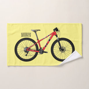 Bicycle cartoon illustration bath towel set