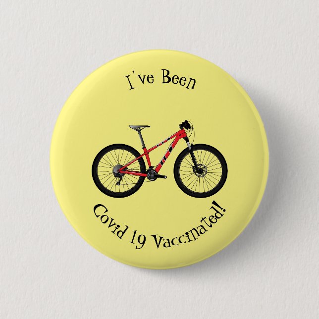 Bicycle cartoon illustration button (Front)