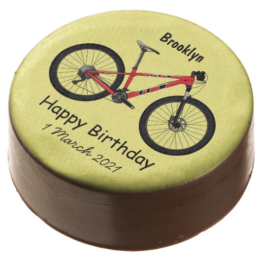 Bicycle cartoon illustration chocolate covered oreo (Angled)