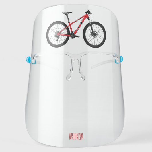 Bicycle cartoon illustration  face shield (Front)
