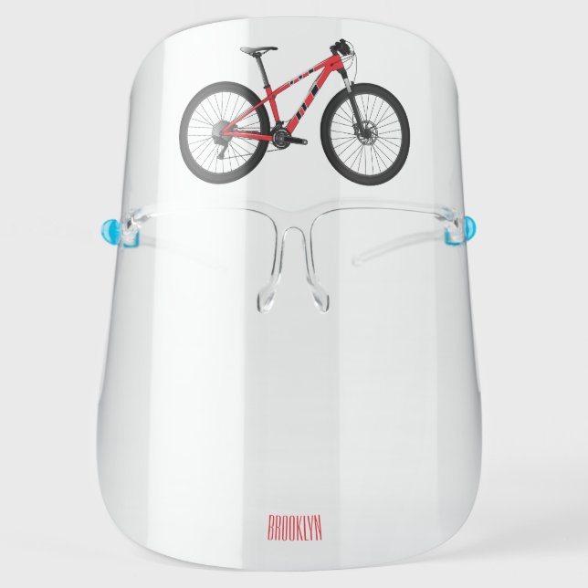 Bicycle cartoon illustration  face shield (Front)