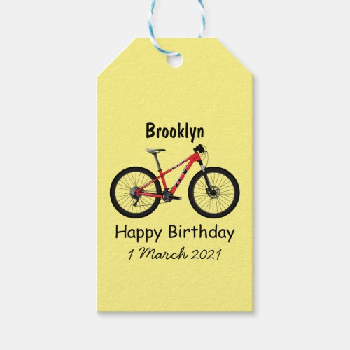 Bicycle cartoon illustration gift tags