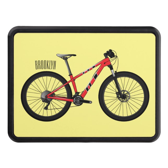Bicycle cartoon illustration hitch cover (Front)