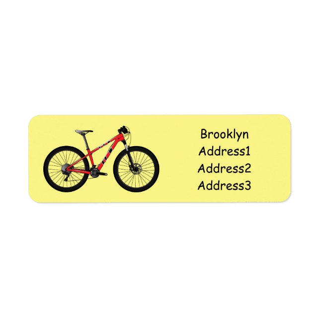 Bicycle cartoon illustration label (Front)