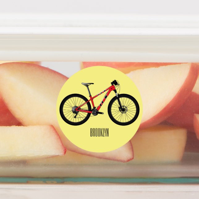 Bicycle cartoon illustration labels (Affixed)