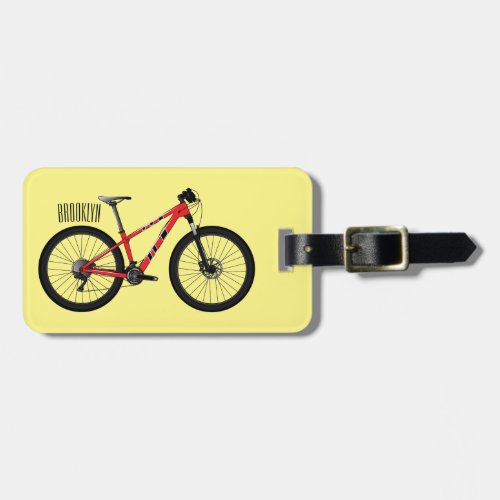 Bicycle cartoon illustration luggage tag