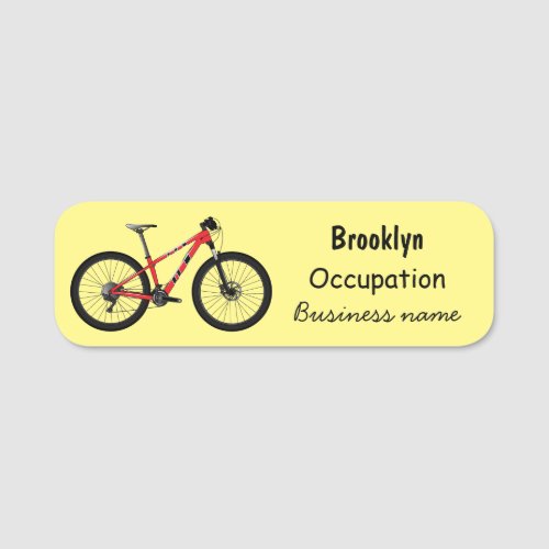 Bicycle cartoon illustration name tag