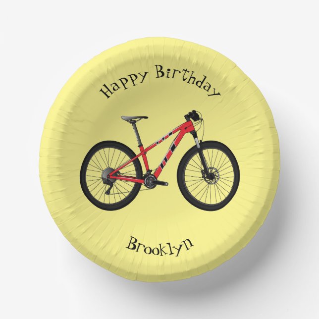 Bicycle cartoon illustration paper bowls (Front)
