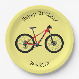 Bicycle cartoon illustration paper plates