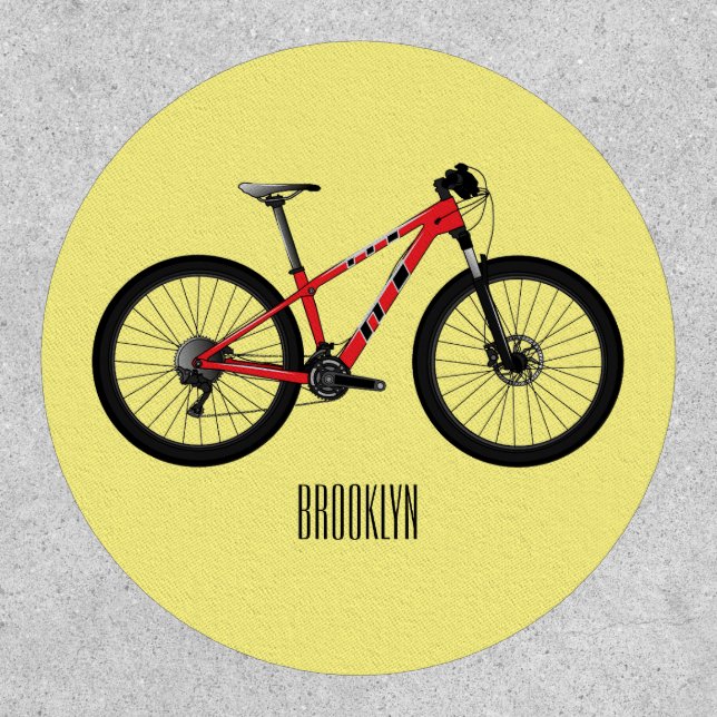 Bicycle cartoon illustration patch (Front)